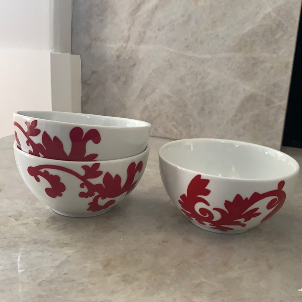 THREE ceramic cereal bowls